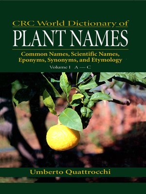 cover image of CRC World Dictionary of Plant Names